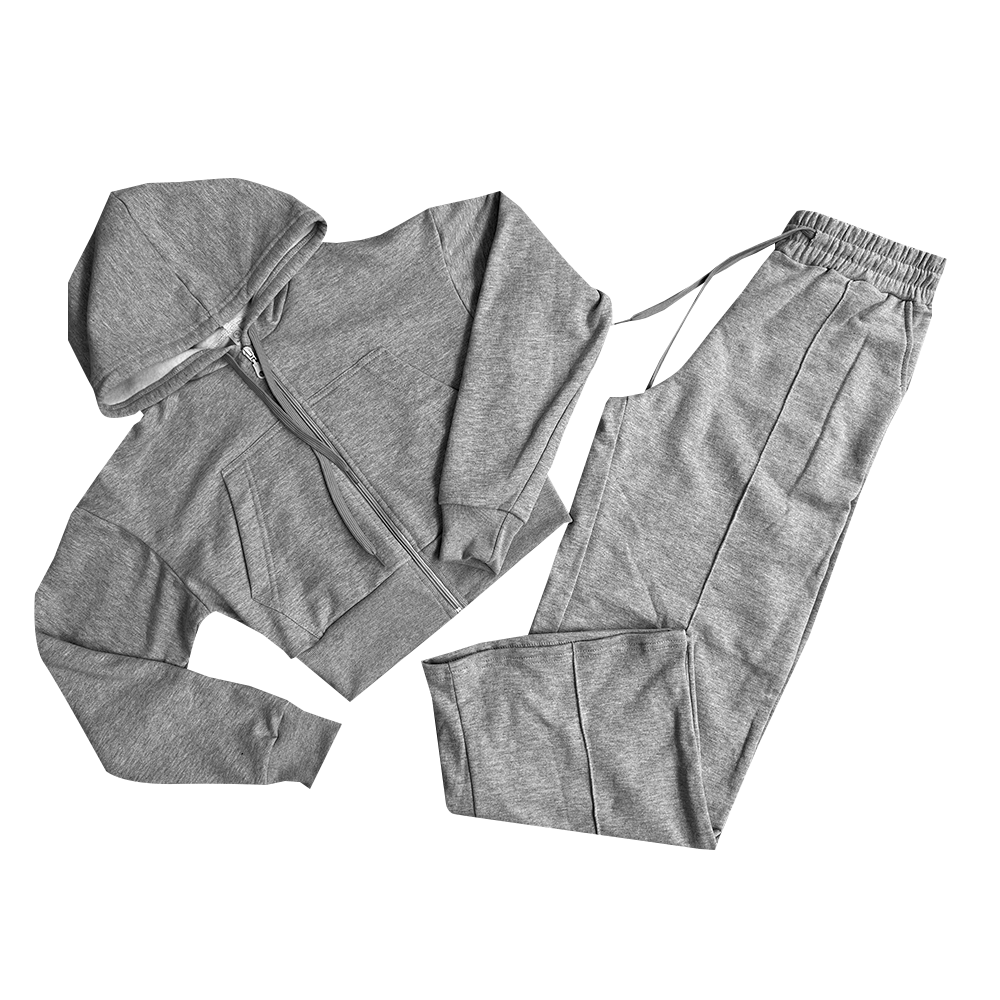 Conjunto De Algodón Gris Claro