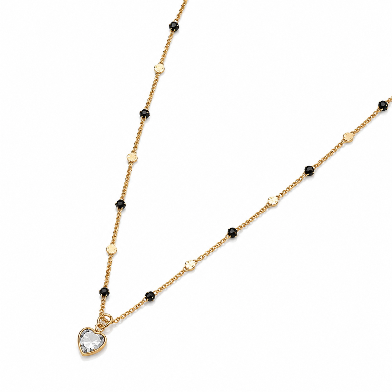 Collar Punto de Luz Corazón Enchapado en Oro 18K – 45 cm
