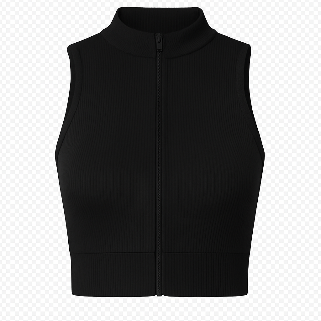 Crops con cierre deportivo - Negro