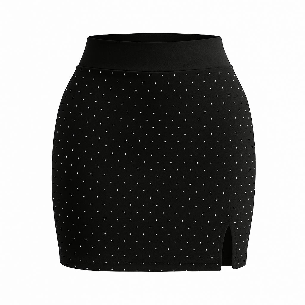 Mini Falda Shine - Black Dots