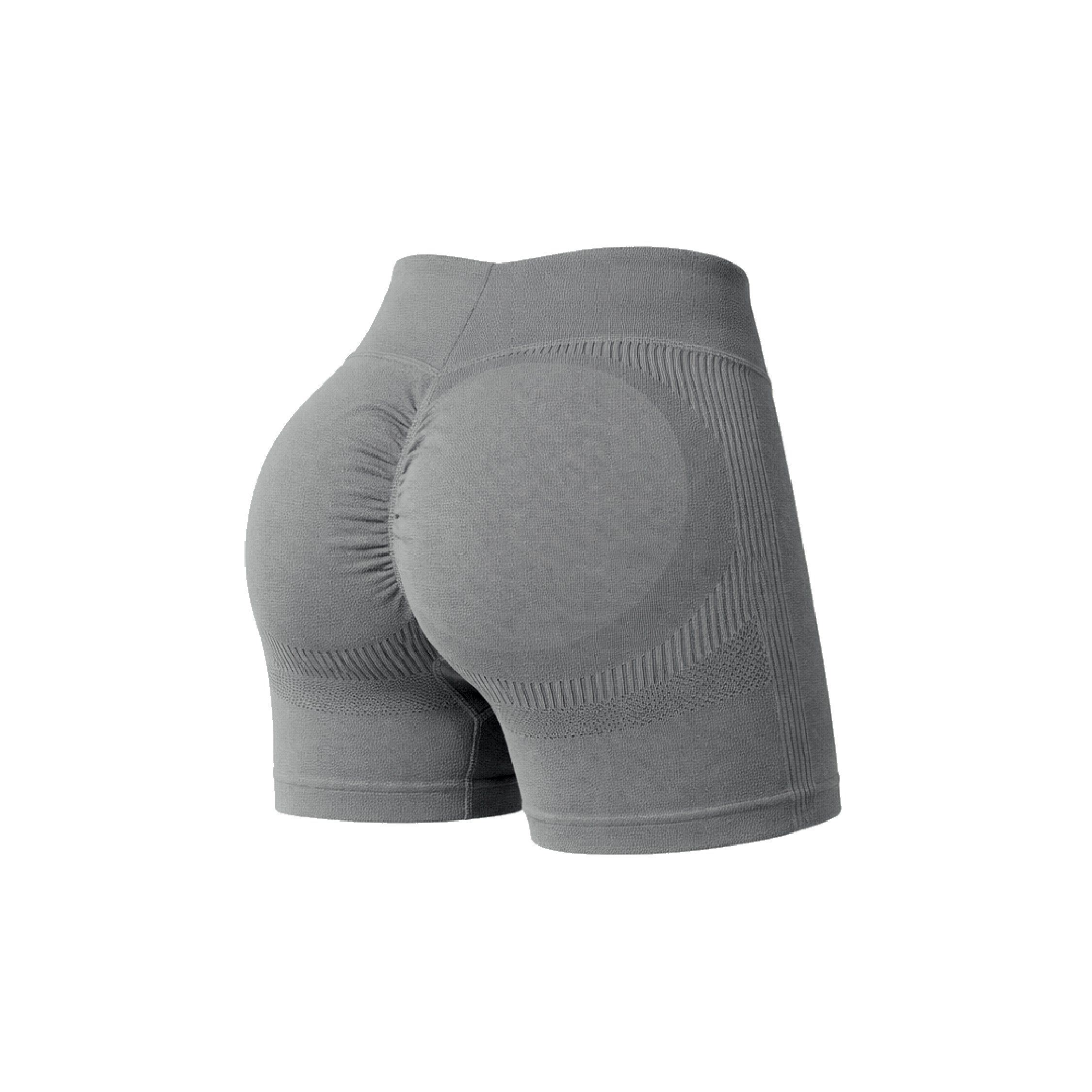 Short Push Up Liso con Cintura en V - Gris Claro