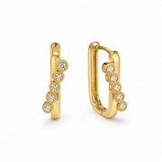 Aros Clip Lineales Pavé con Piedras Brillantes – Enchapado Oro 18K