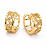 Aros Zigzag Continuo Tipo Clip – Enchapado Oro 18K