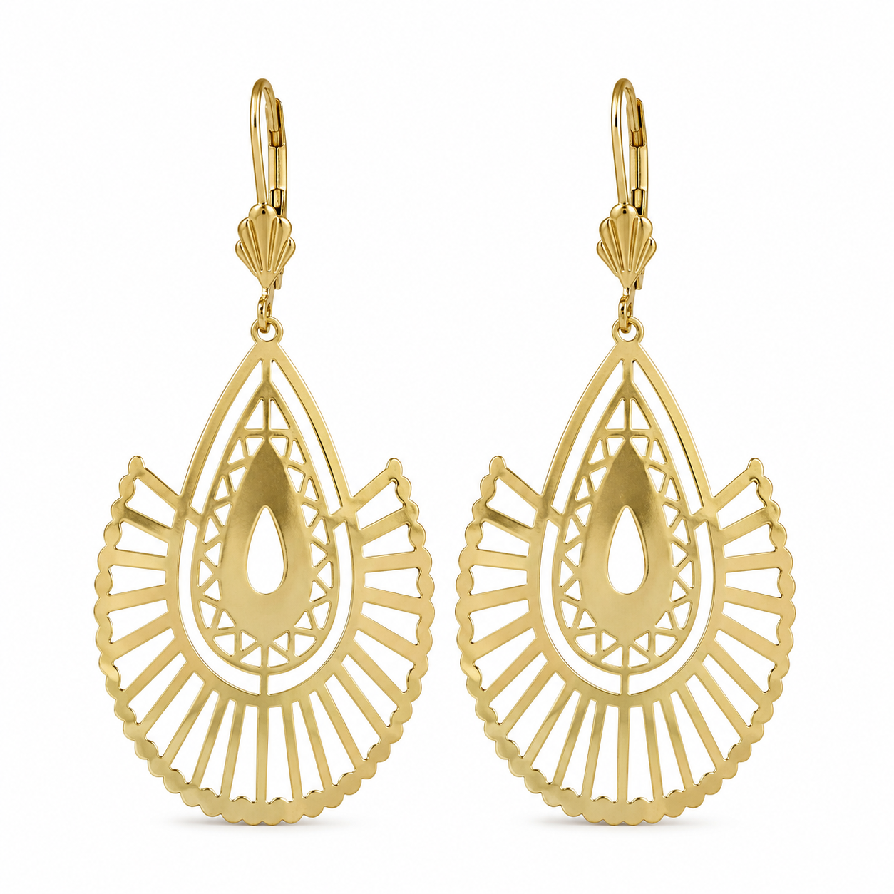 Aros Largos Filigrana – Enchapado Oro 18K