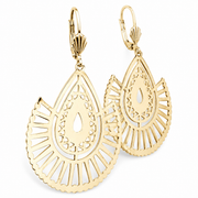 Aros Largos Filigrana – Enchapado Oro 18K