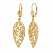 Aros Colgantes Hoja Calada – Enchapado Oro 18K