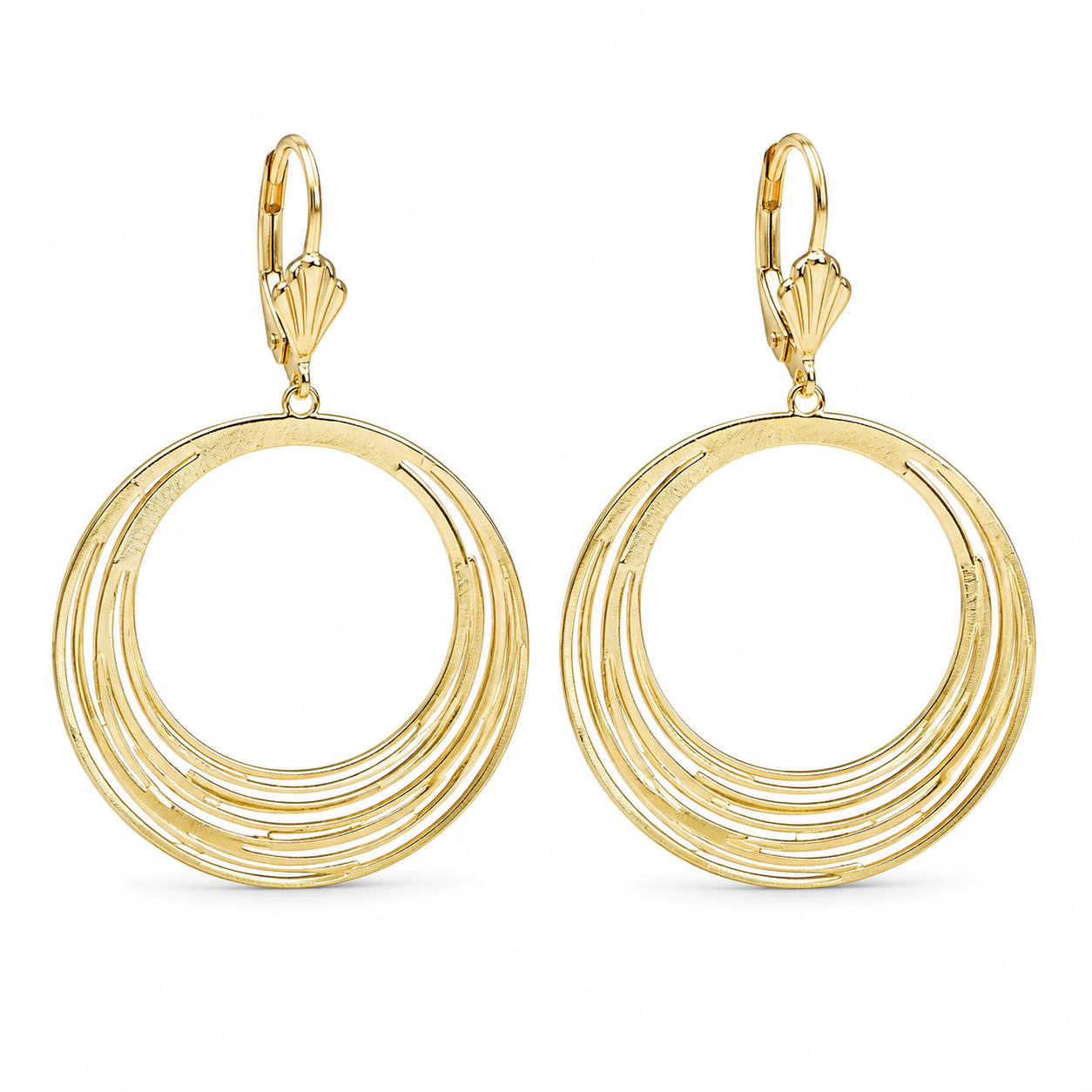 Aros Colgantes Círculos Entrelazados – Enchapado Oro 18K