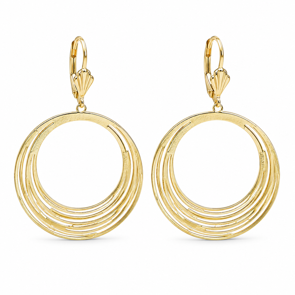 Aros Colgantes Círculos Entrelazados – Enchapado Oro 18K