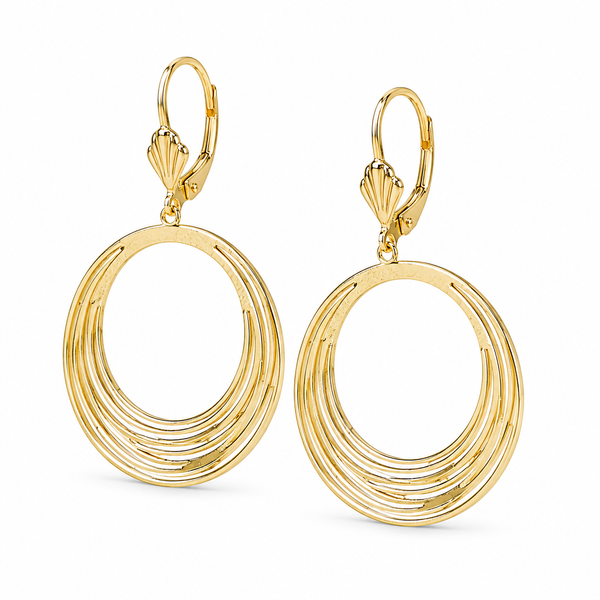 Aros Colgantes Círculos Entrelazados – Enchapado Oro 18K
