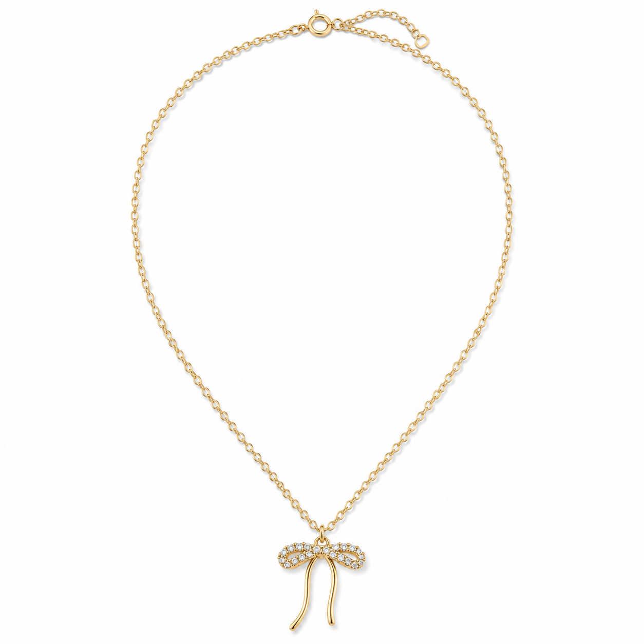 Collar Cadena con Dije Lazo Enchapado en Oro 18K – 50 cm