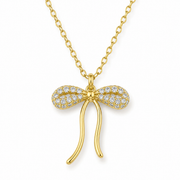 Collar Cadena con Dije Lazo Enchapado en Oro 18K – 50 cm