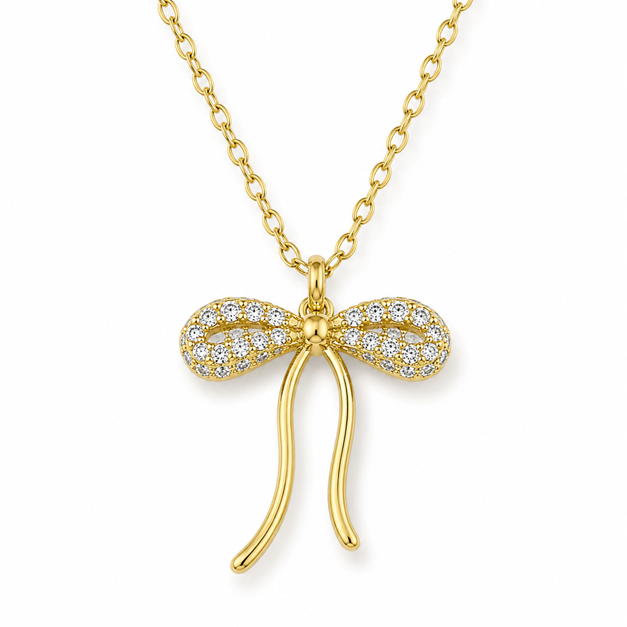 Collar Cadena con Dije Lazo Enchapado en Oro 18K – 50 cm