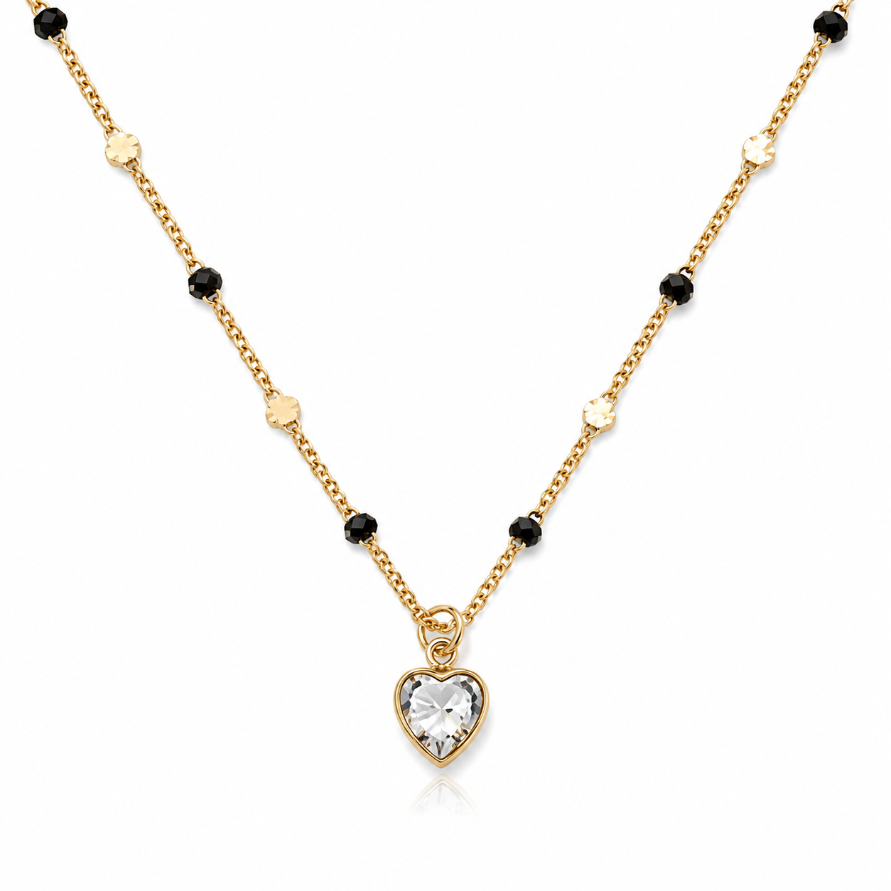 Collar Punto de Luz Corazón Enchapado en Oro 18K – 45 cm