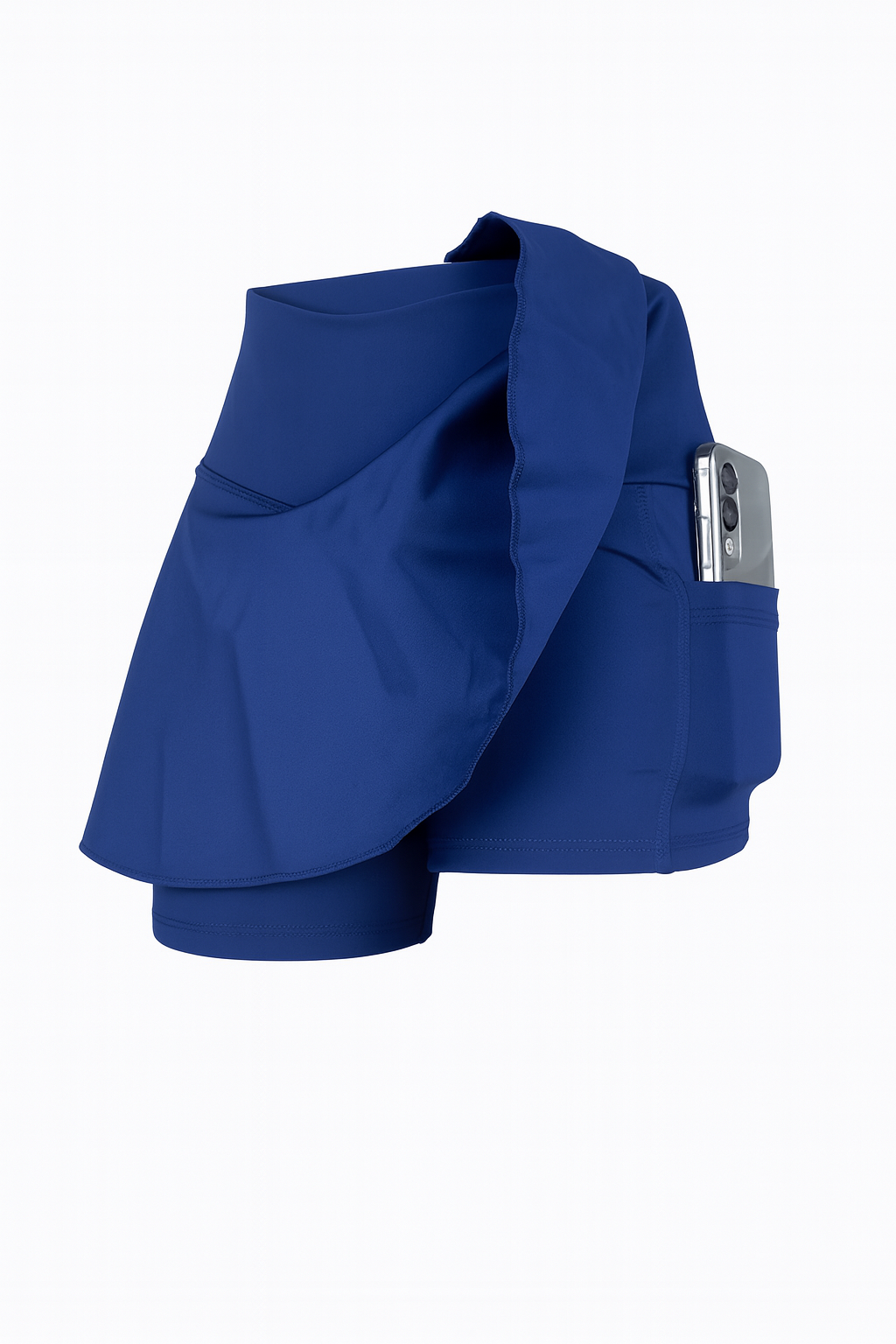 Falda Short Con Bolsillos — Azul Royal