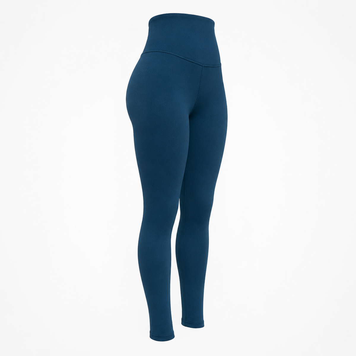 Calza De Algodón Con Polar - Azul Petróleo Lisa - Talla Estándar