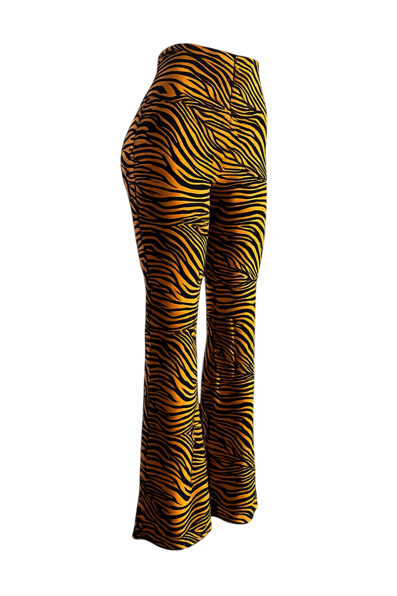 Flare Pants - Tela Sofía - Tigre Ámbar