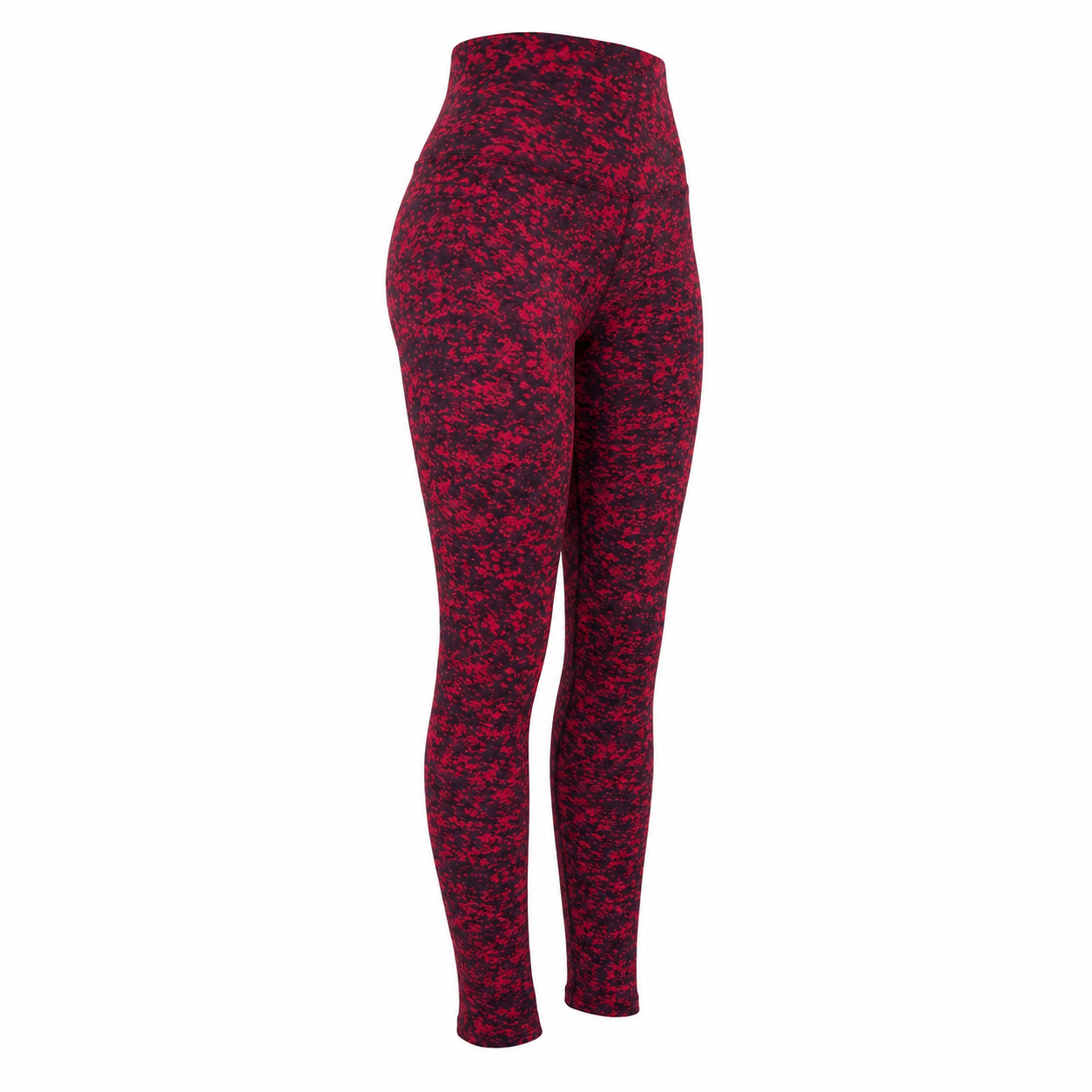 Calza De Algodón Con Polar - Jaspeada Rojo Burdeo