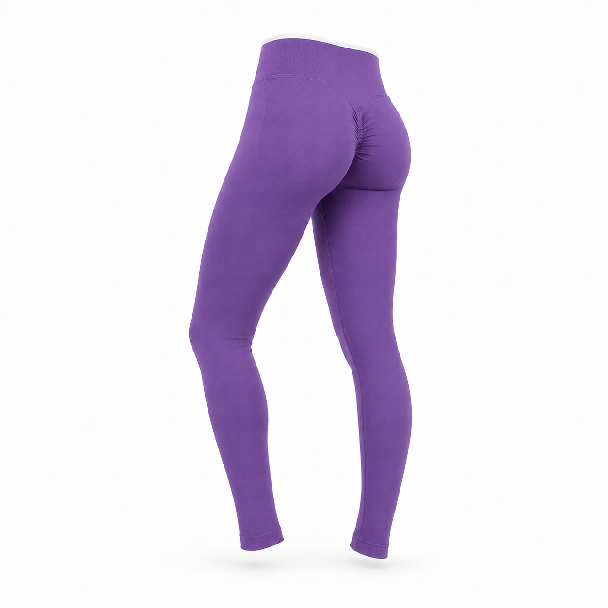 Calza Fitness Push Up Pretina Bicolor – Tiro Alto - Morado - Talla M/L