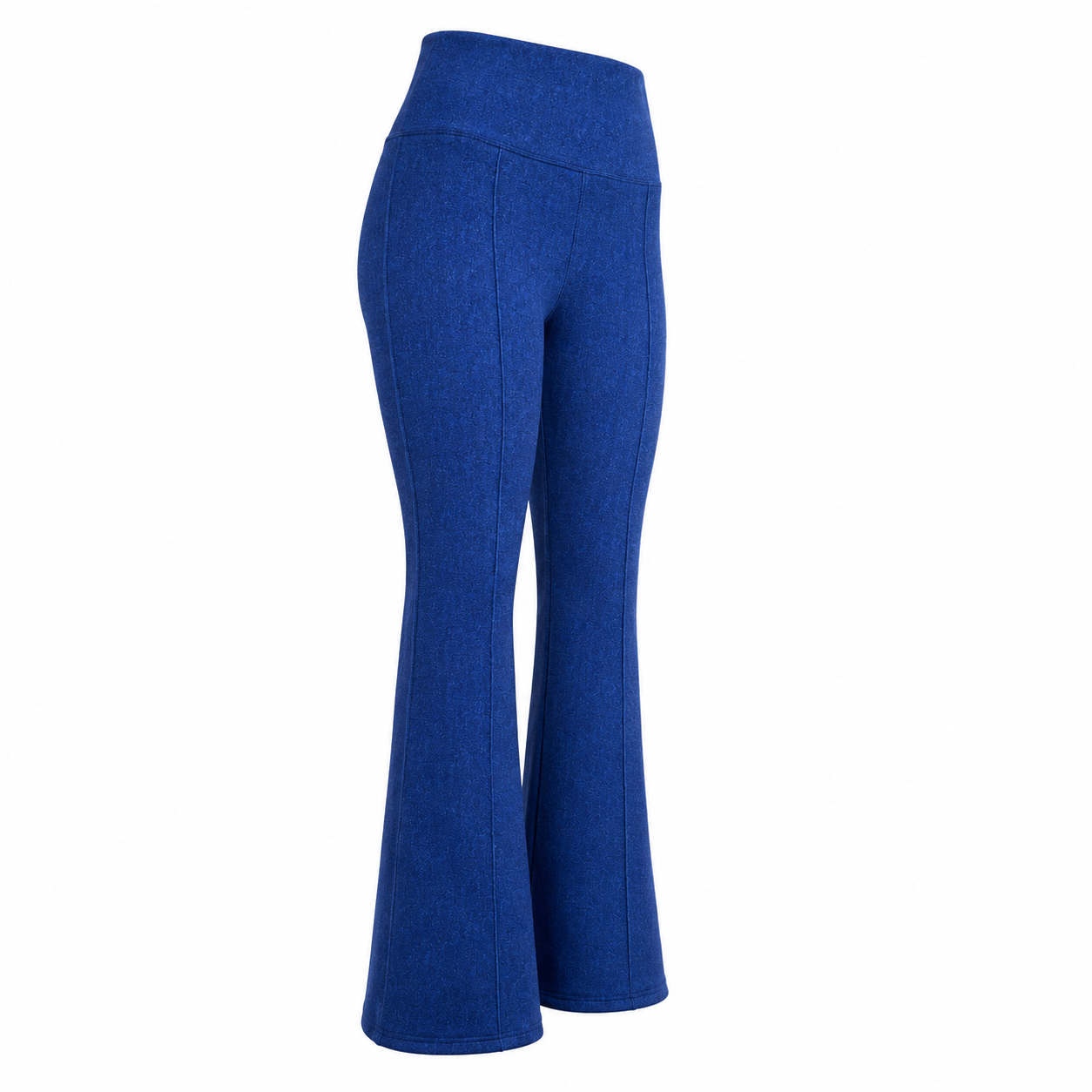 Flare Pants Algodón con Polar y Pinzas - Azul jaspeado - Talla Estándar