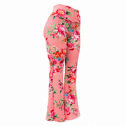 Flare Pants - Tela Sofía - Jardín Rosa - Talla Estandar