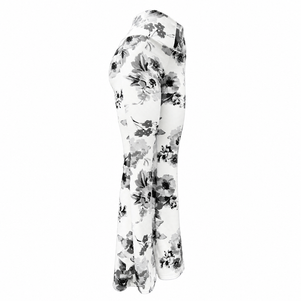 Flare Pants - Tela Sofía - Floral Monocromo  - Talla Estandar