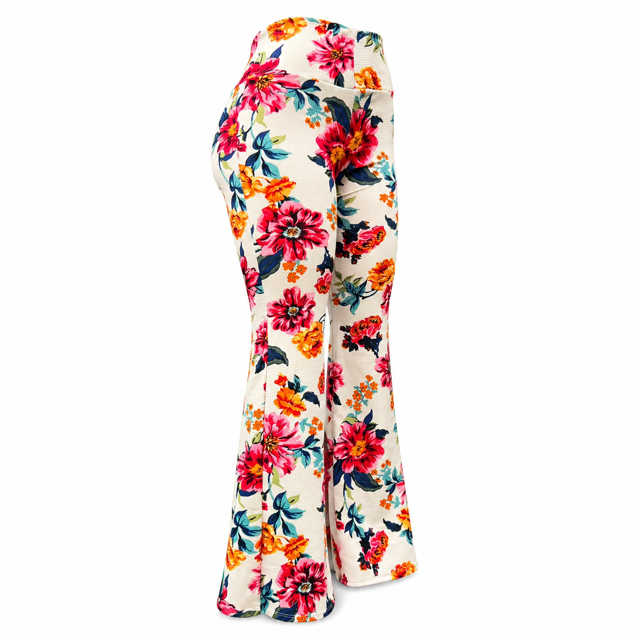 Flare Pants - Tela Sofía - Jardín Marfil - Talla Estandar