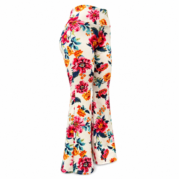 Flare Pants - Tela Sofía - Jardín Marfil - Talla Estandar