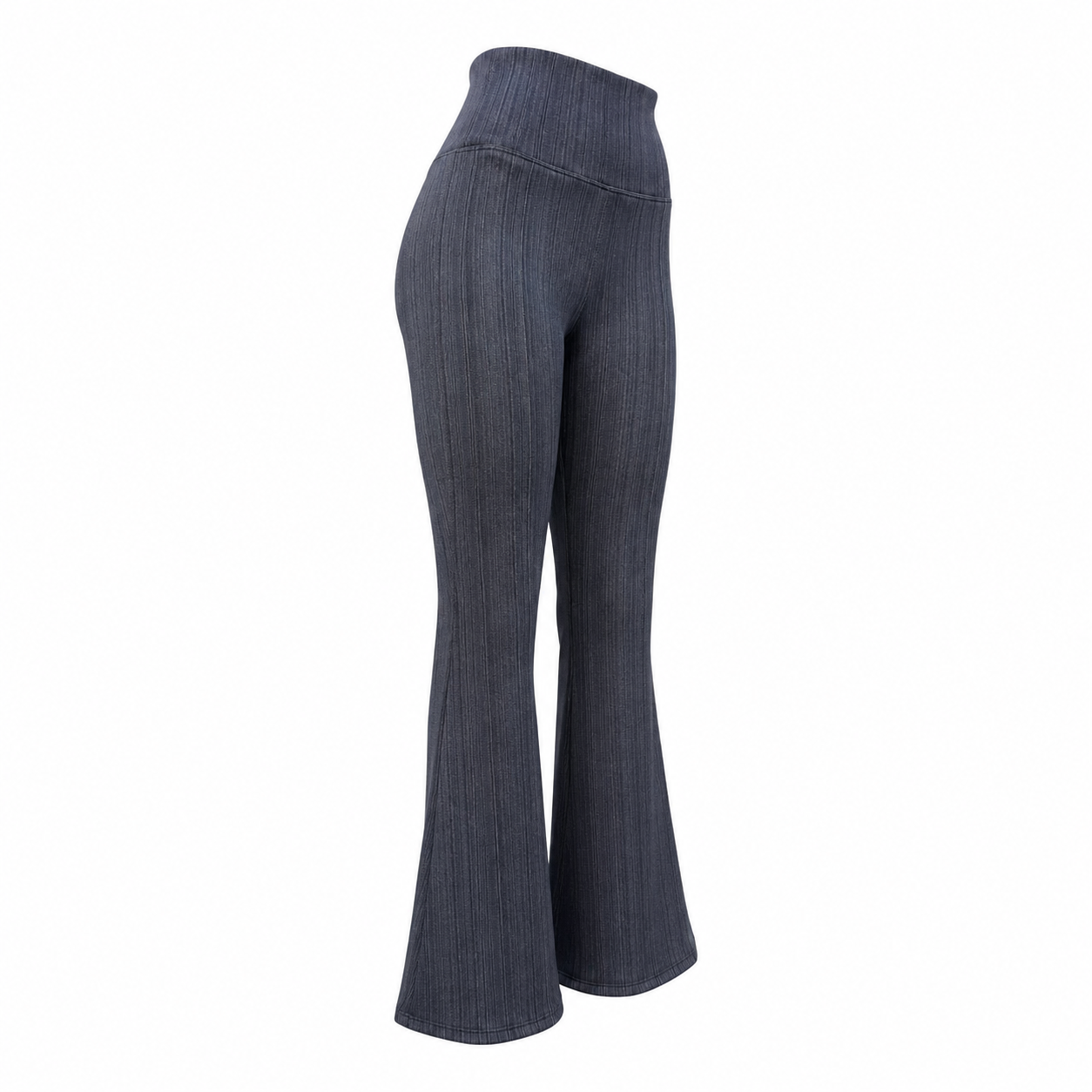 Flare Pants Algodón con Polar y Pinzas - Gris  jaspeado lineal - Talla Estándar