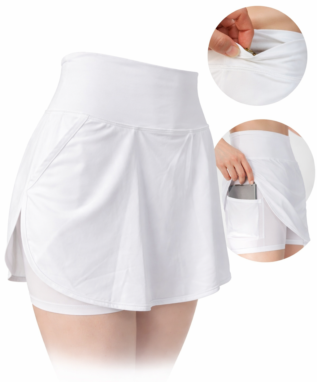 Falda Short con bolsillos - Blanca