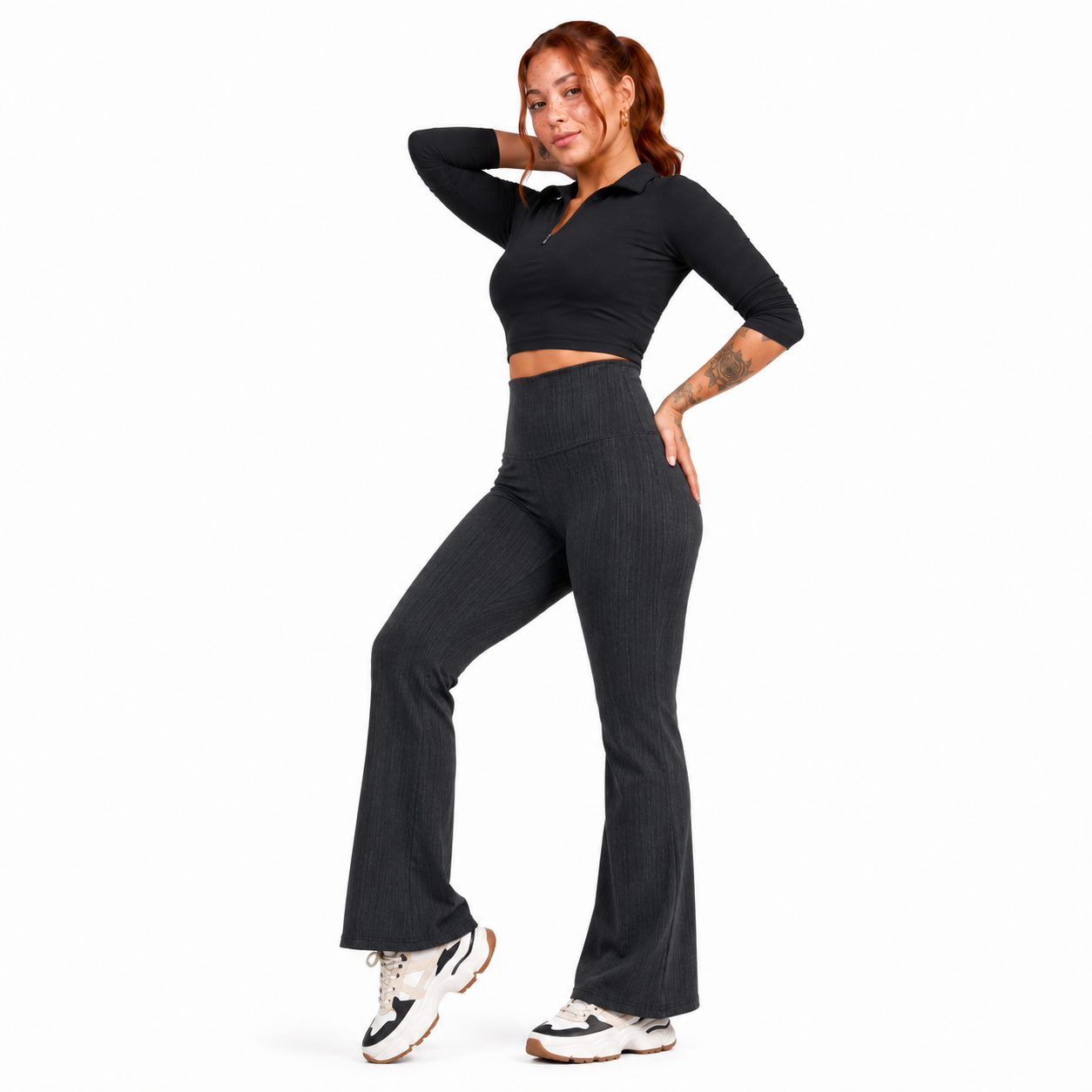 Flare Pants  Polar - Gris oscura rayas