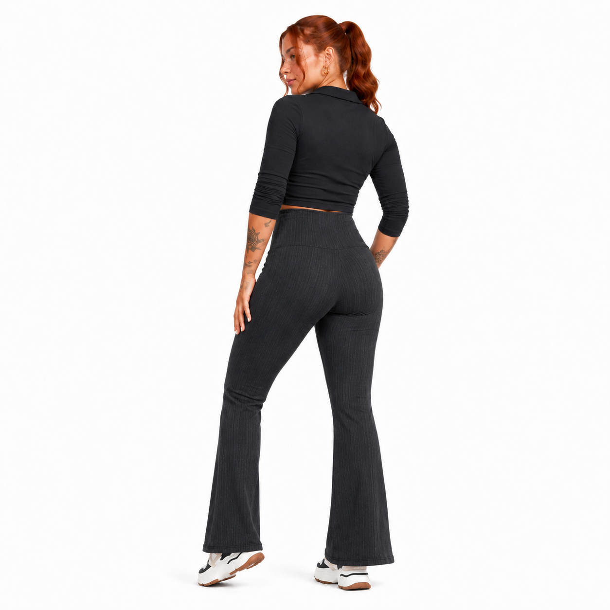 Flare Pants  Polar - Gris oscura rayas