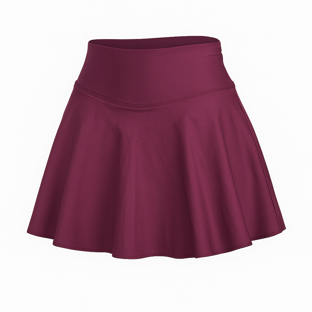 Falda Short Con Bolsillos — Malva Burdeo