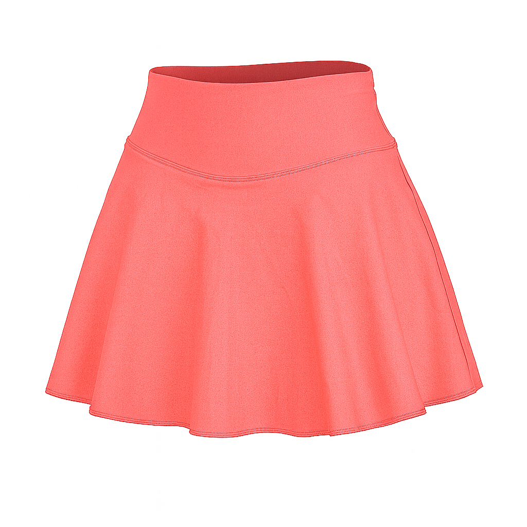 Falda Short Con Bolsillos — Coral Neon