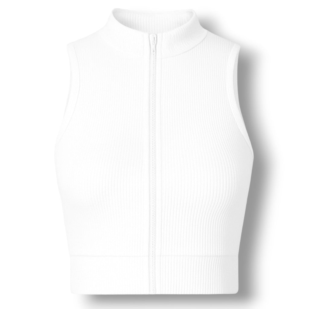 Crops con cierre deportivo - Blanco