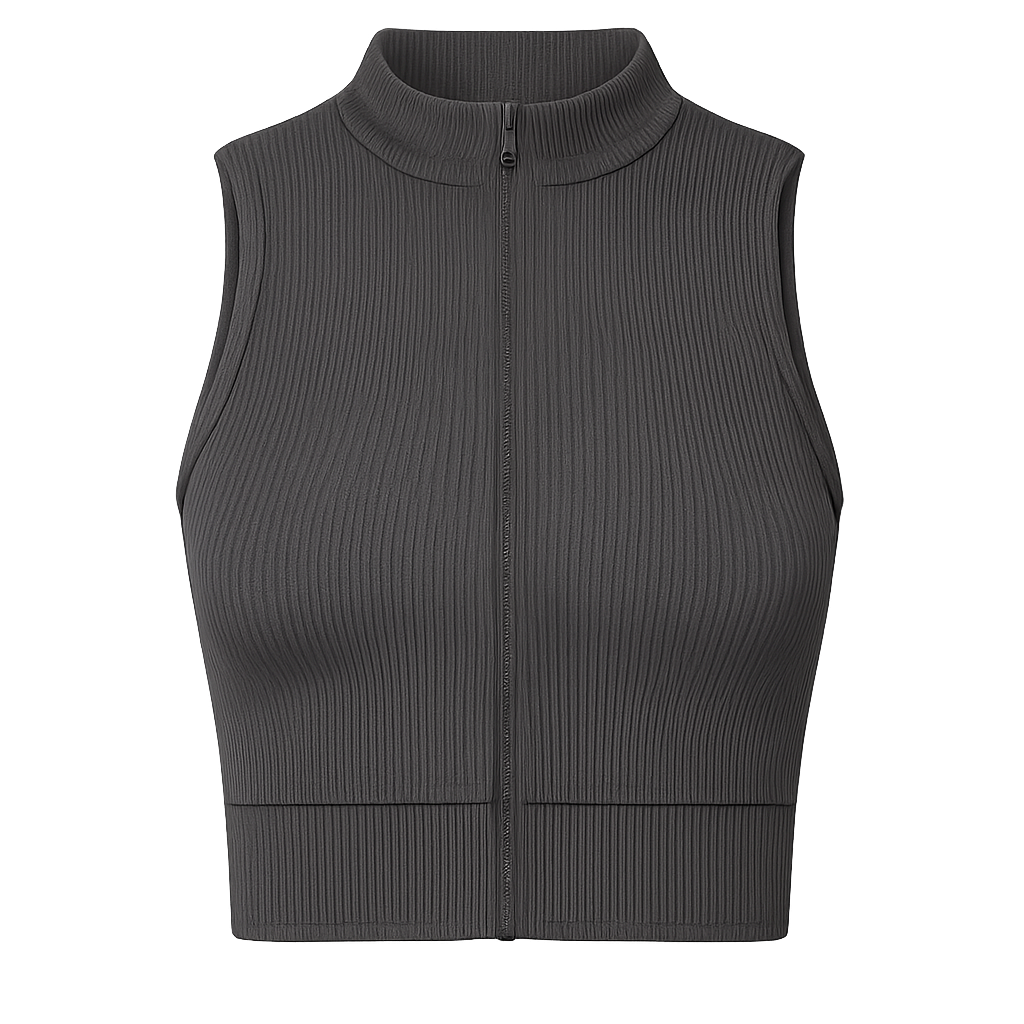 Crops con cierre deportivo - Gris grafito