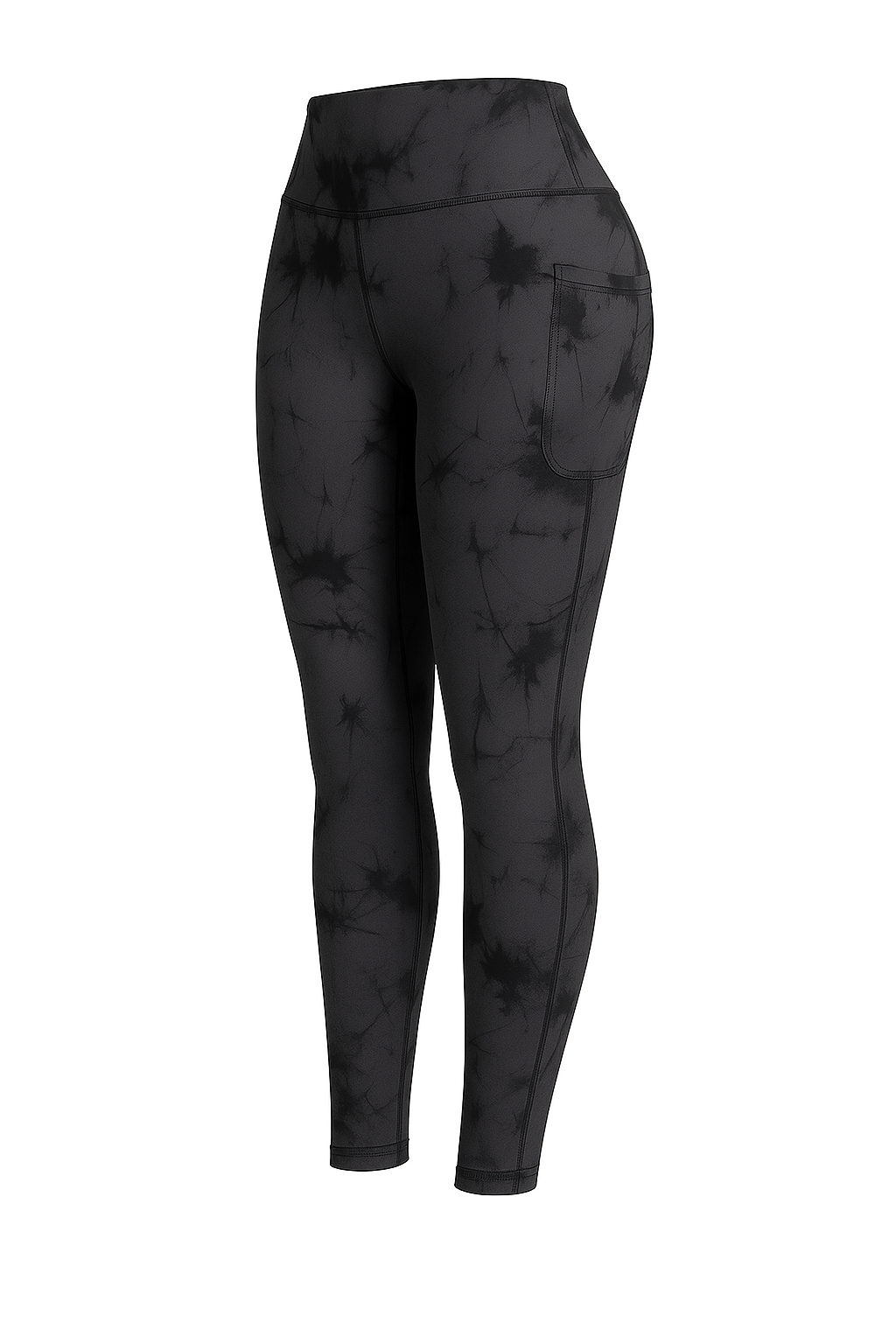 Calza Larga Push Up Black Tie Dye Con Bolsillos