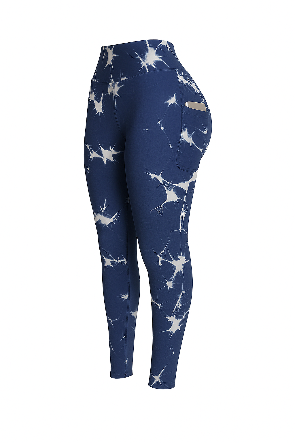 Calza Larga Push Up Blue Tie Dye con Bolsillos