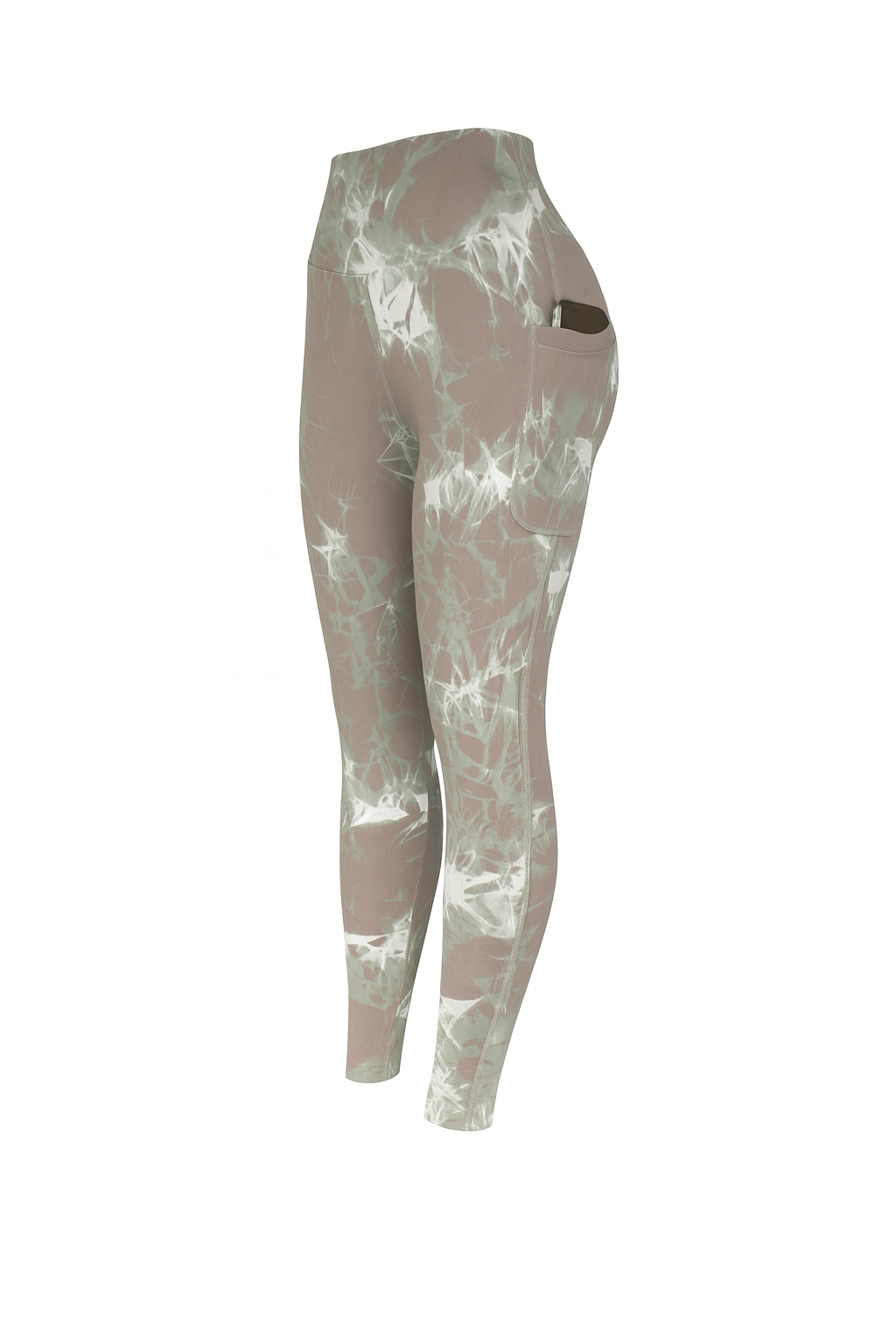 Calza Larga Push Up Green Tie Dye Con Bolsillos