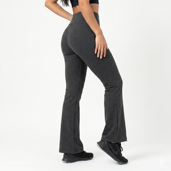 Flare Pants Algodón - Gris Oscuro