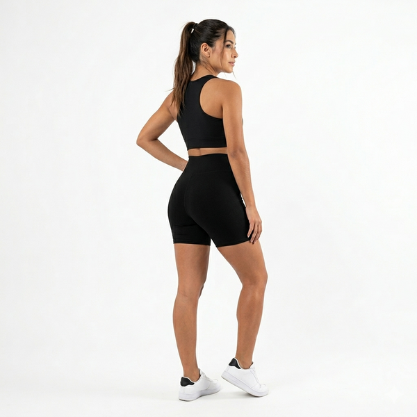 Short Suplex Negro Liso - Talla Estándar