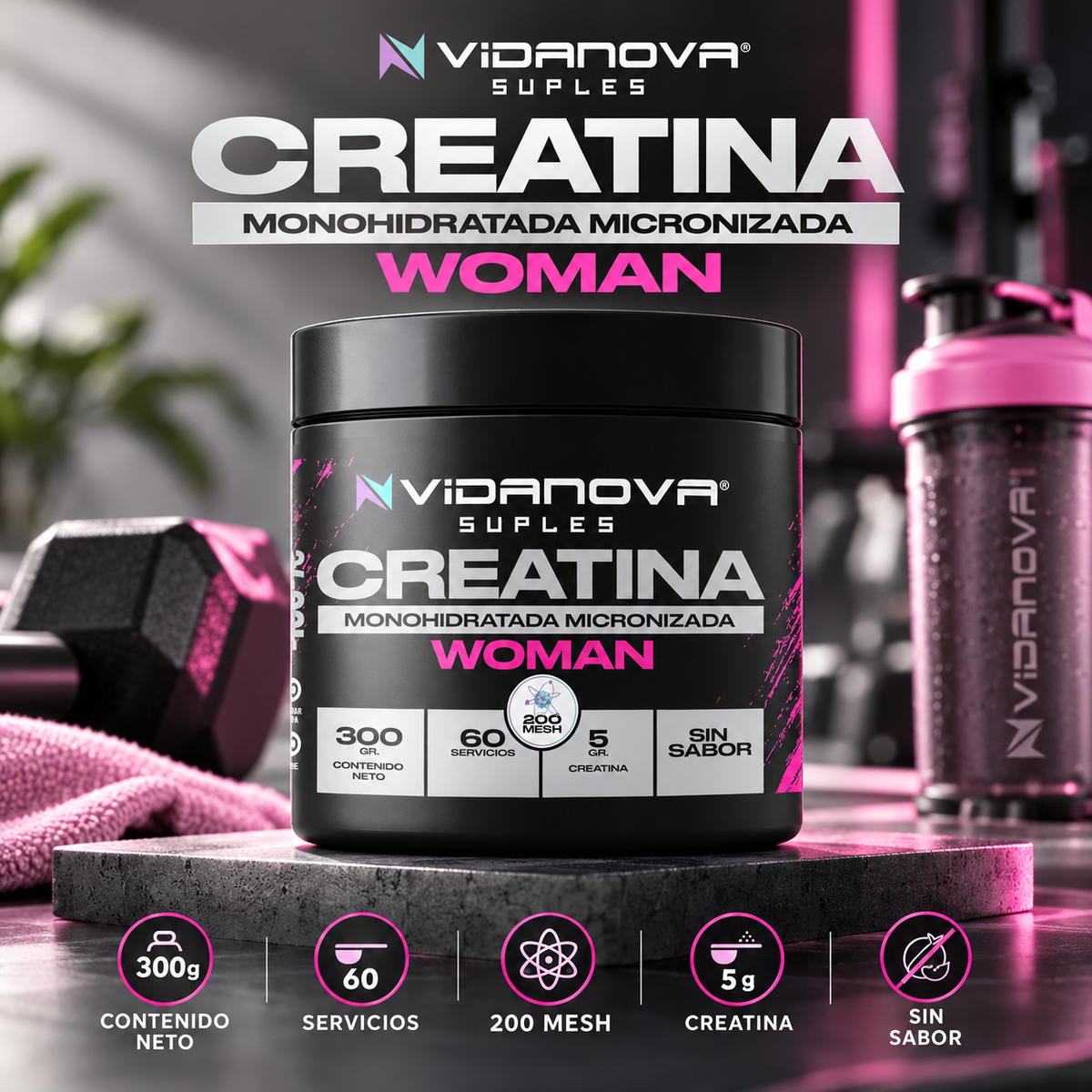 Creatina Woman Monohidratada Micronizada 300 g