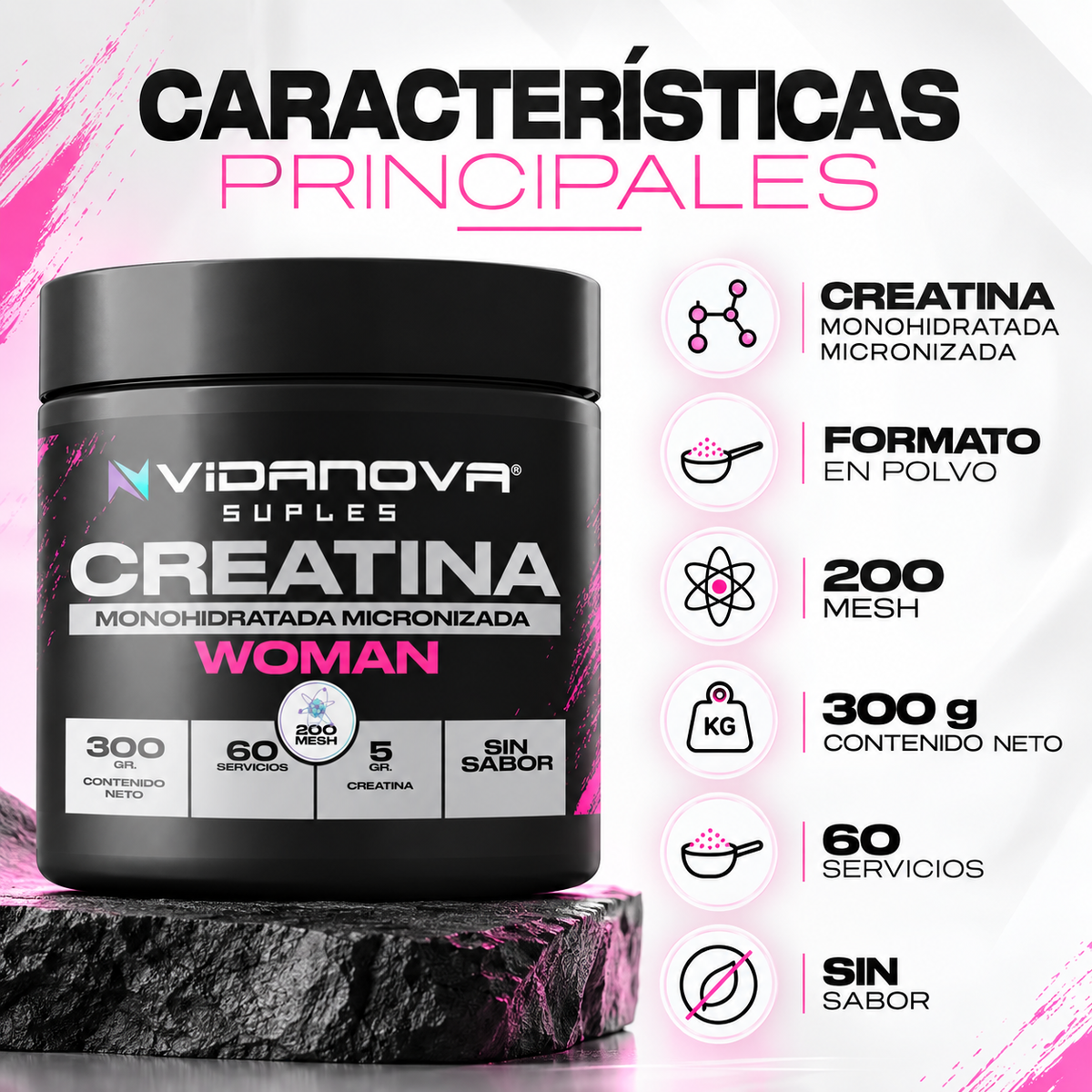 Creatina Woman Monohidratada Micronizada 300 g