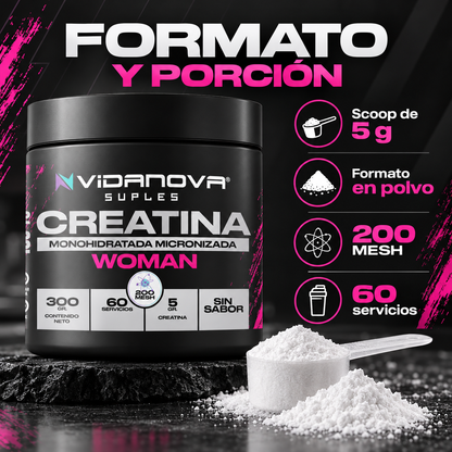 Creatina Woman Monohidratada Micronizada 300 g