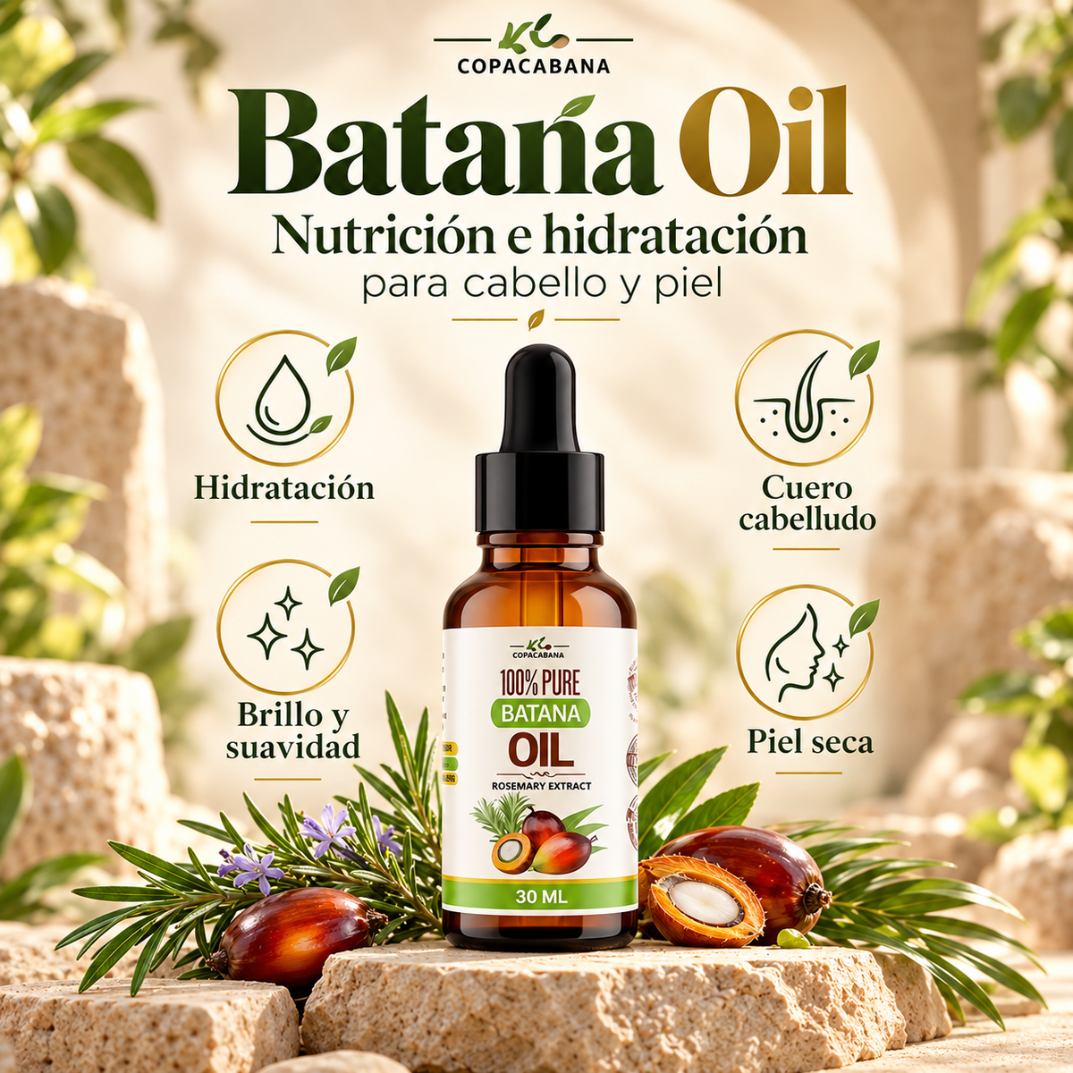 Aceite de Batana 100% Puro y Natural – Nutrición para Cabello y Piel 30 ml