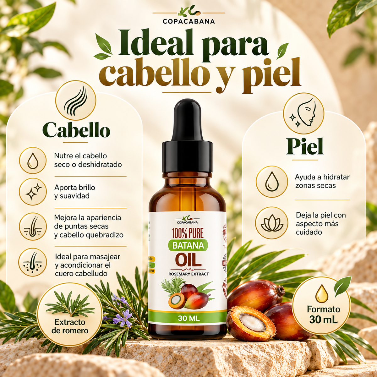 Aceite de Batana 100% Puro y Natural – Nutrición para Cabello y Piel 30 ml