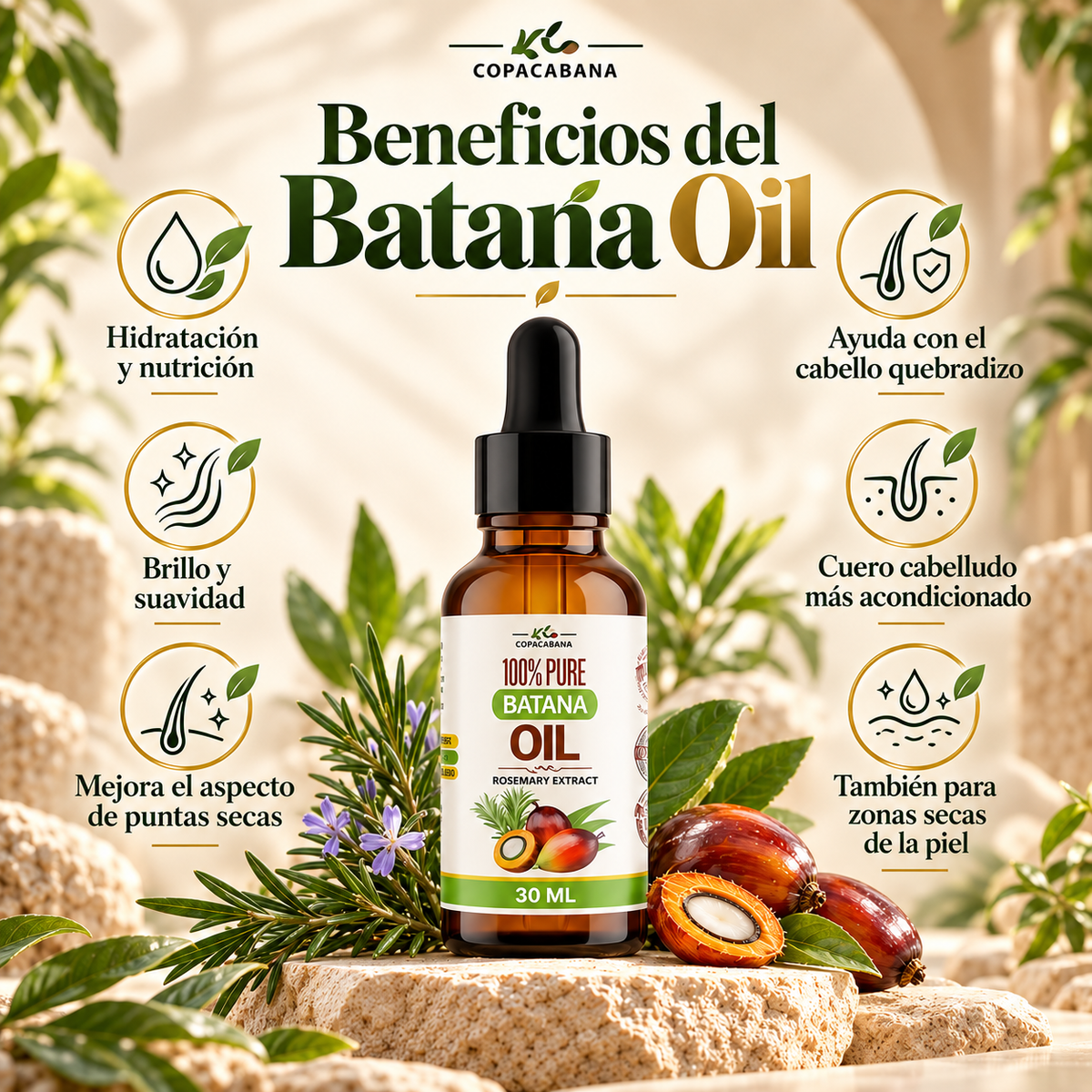 Aceite de Batana 100% Puro y Natural – Nutrición para Cabello y Piel 30 ml