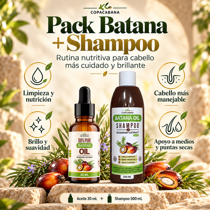 Pack Rescate Capilar Batana + Romero – Champú + Aceite de Batana 100% Puro