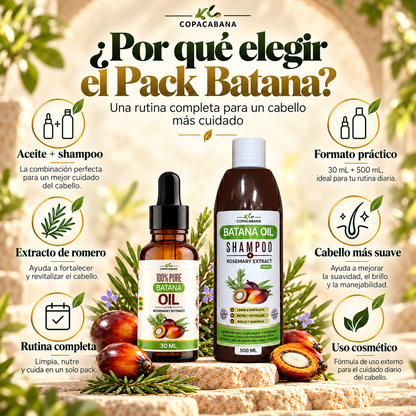 Pack Rescate Capilar Batana + Romero – Champú + Aceite de Batana 100% Puro