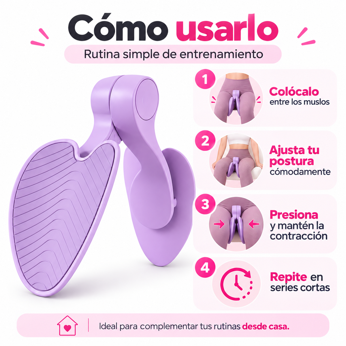 Ejercitador Pélvico Fitness Multifunción para Piernas, Glúteos y Suelo Pélvico