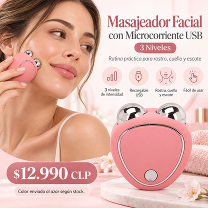 Masajeador Facial con Microcorriente USB – 3 Intensidades